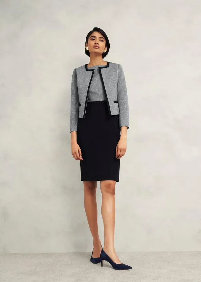 Women Nyra Dress Black Ivory Hobbs Dresses and Jumpsuits
