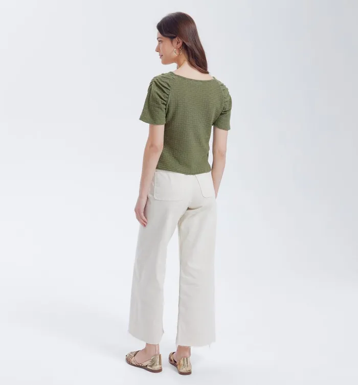 Women Openwork Top 8211 Khaki Promod Tops Women Openwork Top 8211 Khaki Promod Tops
