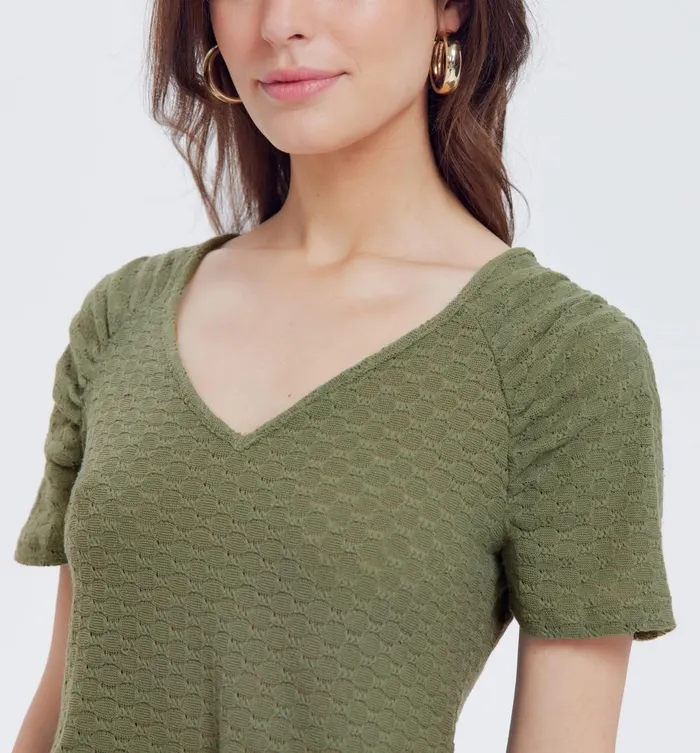 Women Openwork Top 8211 Khaki Promod Tops Women Openwork Top 8211 Khaki Promod Tops