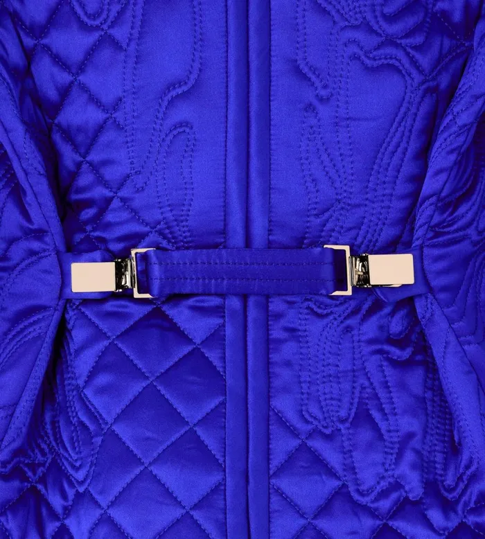 Women Outerwear Tom Ford Embroidered Water Repellent Silk Satin Jacket Cobalt Blue Women Outerwear Tom Ford Embroidered Water Repellent Silk Satin Jacket Cobalt Blue