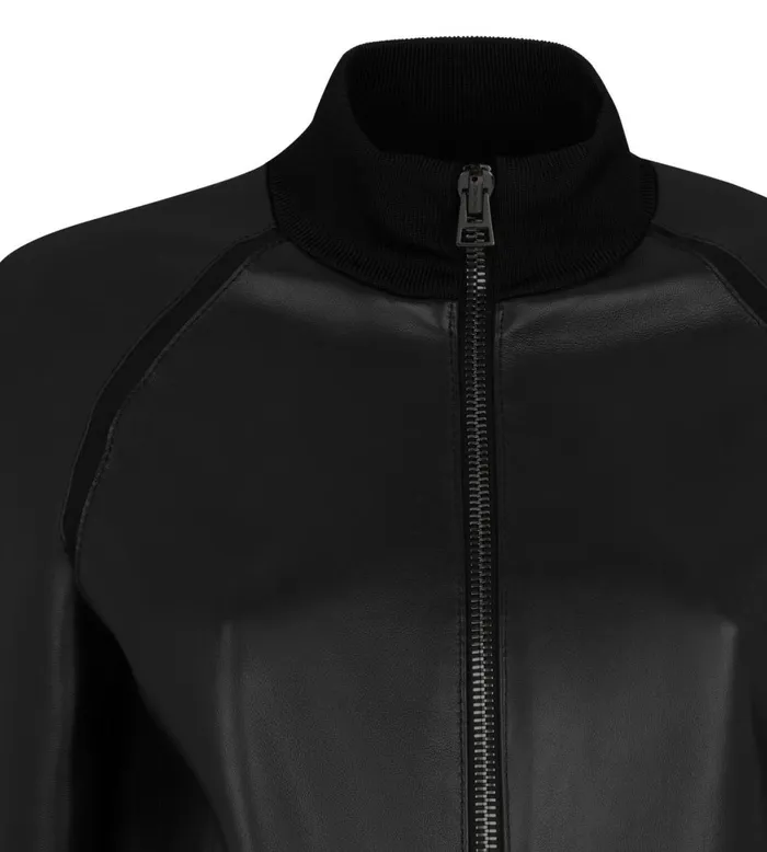 Women Outerwear Tom Ford Matte Calf Leather Bomber Black Women Outerwear Tom Ford Matte Calf Leather Bomber Black