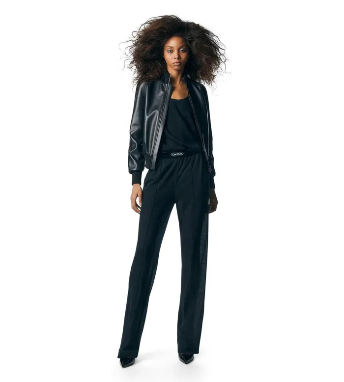 Women Outerwear Tom Ford Matte Calf Leather Bomber Black Women Outerwear Tom Ford Matte Calf Leather Bomber Black