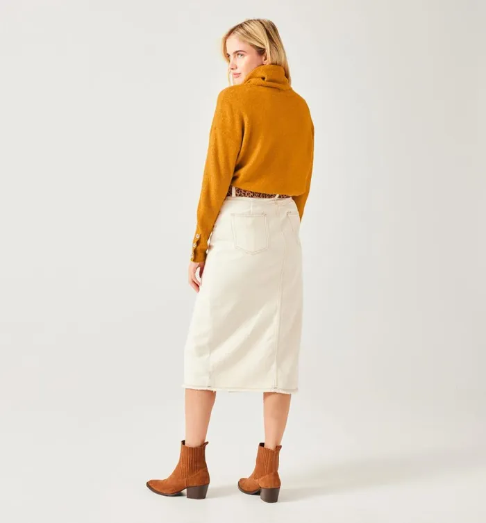 Women Oversized Cowl Neck Jumper 8211 Ochre Promod Jumpers And Cardigans