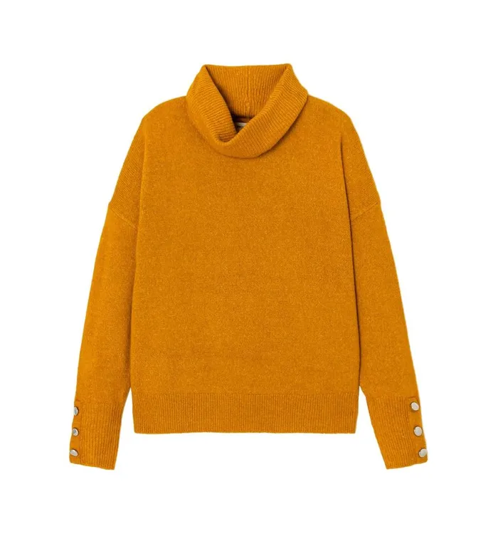 Women Oversized Cowl Neck Jumper 8211 Ochre Promod Jumpers And Cardigans
