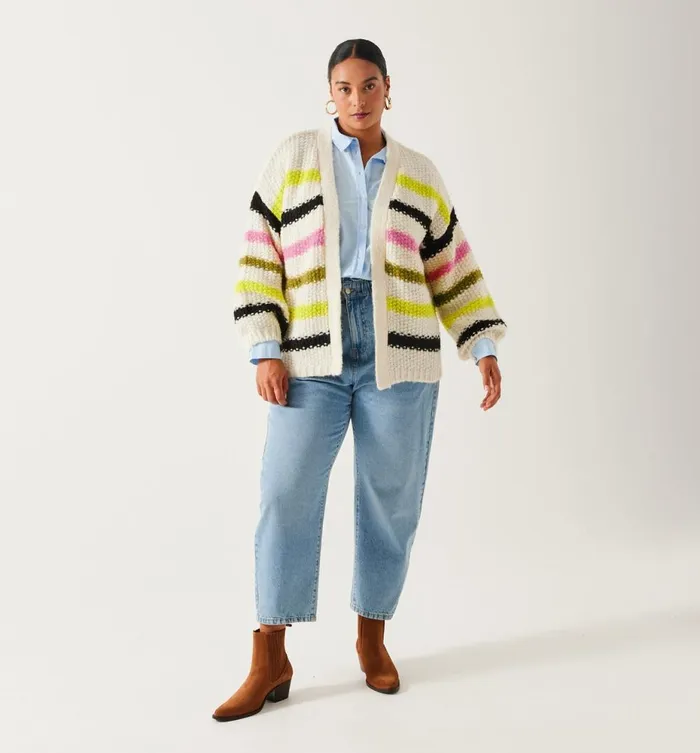 Women Oversized Striped Cardigan 8211 Multicolour Stripes Promod Jumpers And Cardigans Women Oversized Striped Cardigan 8211 Multicolour Stripes Promod Jumpers And Cardigans