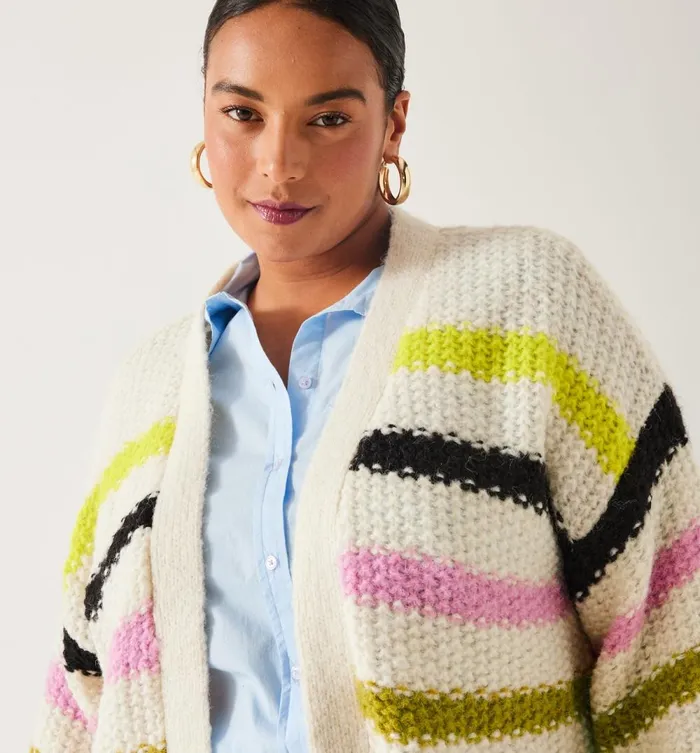 Women Oversized Striped Cardigan 8211 Multicolour Stripes Promod Jumpers And Cardigans Women Oversized Striped Cardigan 8211 Multicolour Stripes Promod Jumpers And Cardigans