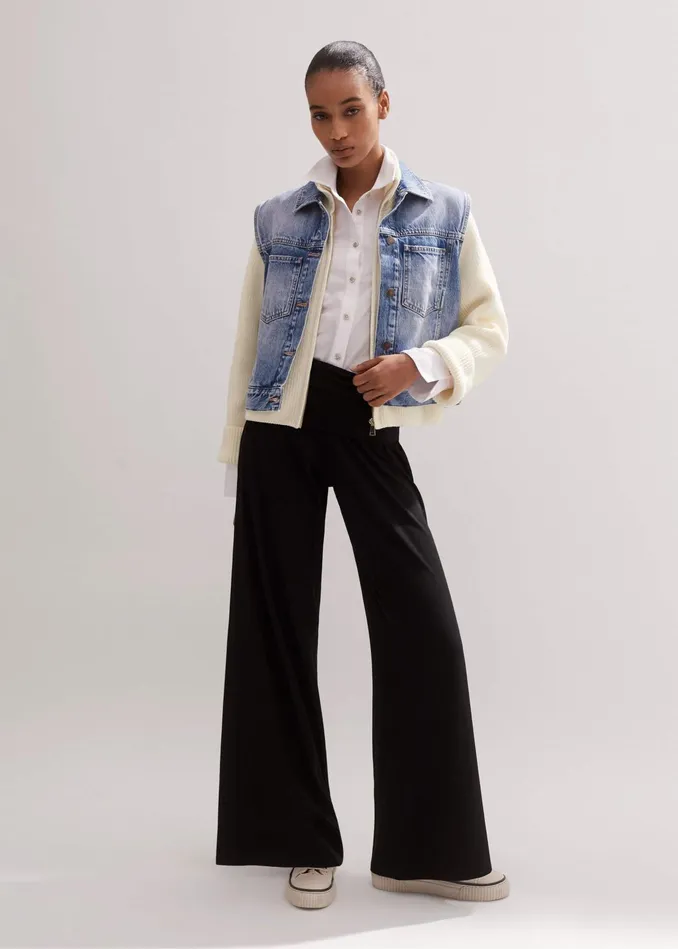 Women Palazzo Pant Black MEEM