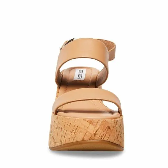 Women PAM TAN LEATHER Tan Leather Steve Madden Sandals