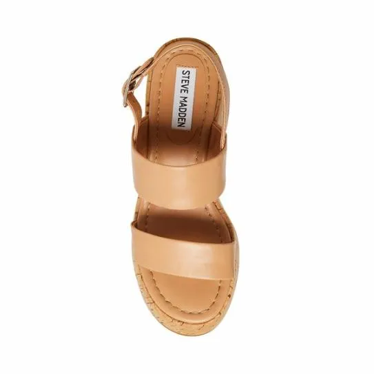 Women PAM TAN LEATHER Tan Leather Steve Madden Sandals