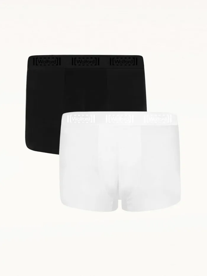 Women Panties Wolford Men039s Pure Boxer Brief Set Logo Blackwhite