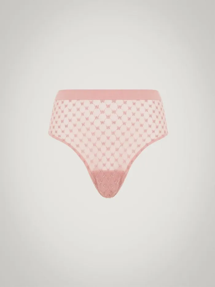 Women Panties Wolford Sheer Logo Modern Brief Powder Pink