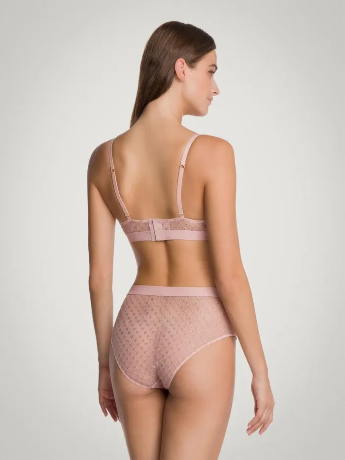 Women Panties Wolford Sheer Logo Modern Brief Powder Pink