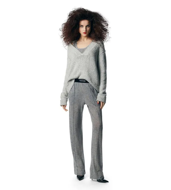 Women Pants and Shorts Tom Ford Cashmere Pj Pants Grey Melange Women Pants and Shorts Tom Ford Cashmere Pj Pants Grey Melange