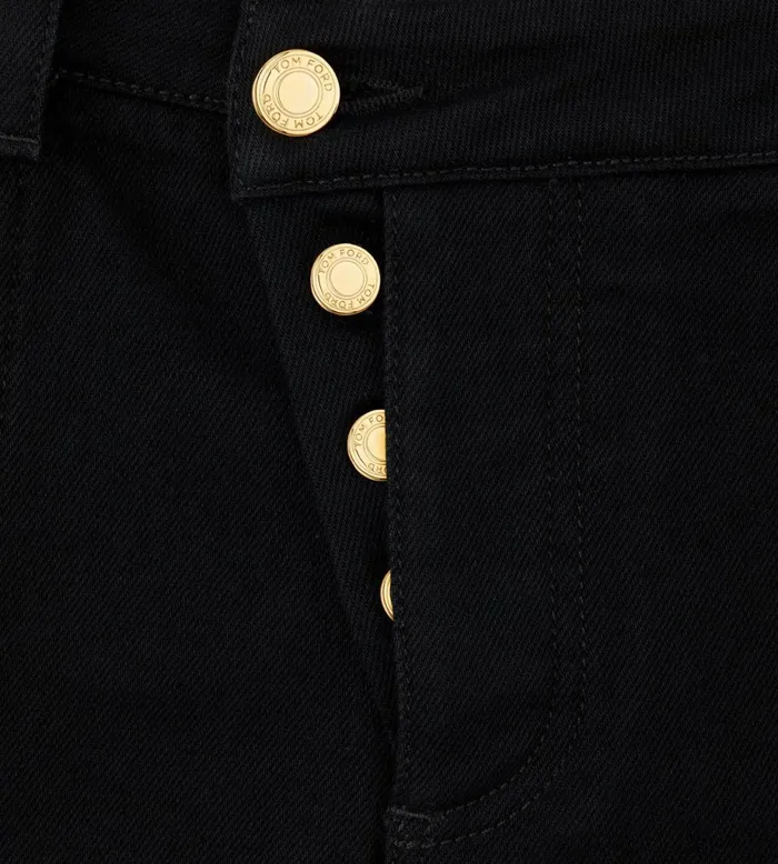 Women Pants and Shorts Tom Ford Compact Denim Asymmetric Shorts Black Women Pants and Shorts Tom Ford Compact Denim Asymmetric Shorts Black