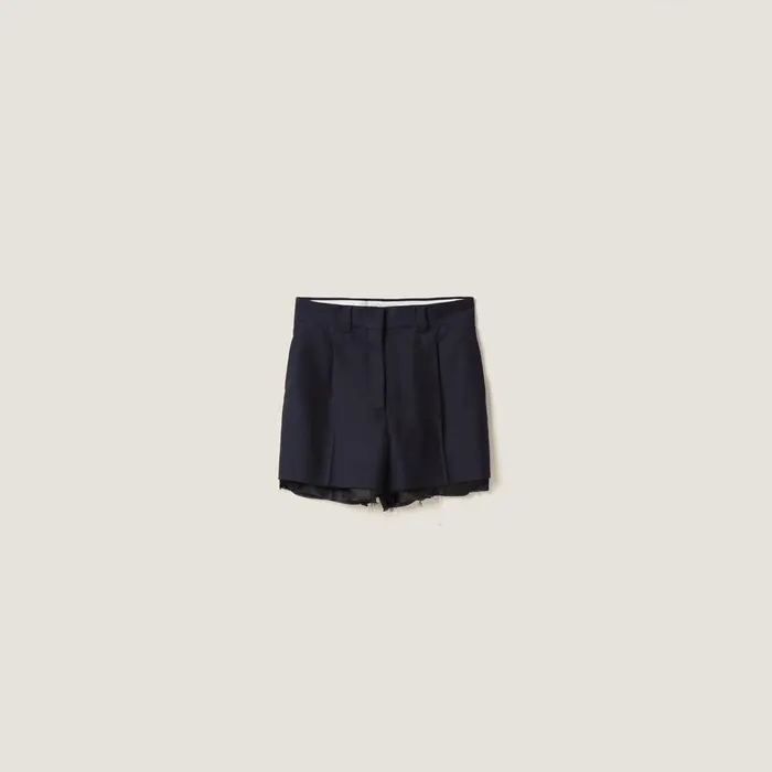 Women Pants And Shorts Miu Miu Batavia Bermudas Navy