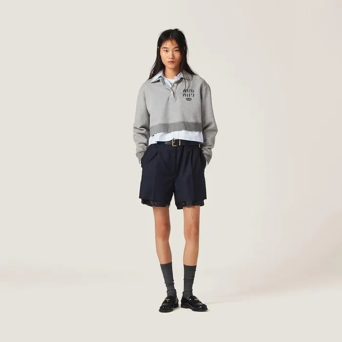 Women Pants And Shorts Miu Miu Batavia Bermudas Navy Women Pants And Shorts Miu Miu Batavia Bermudas Navy