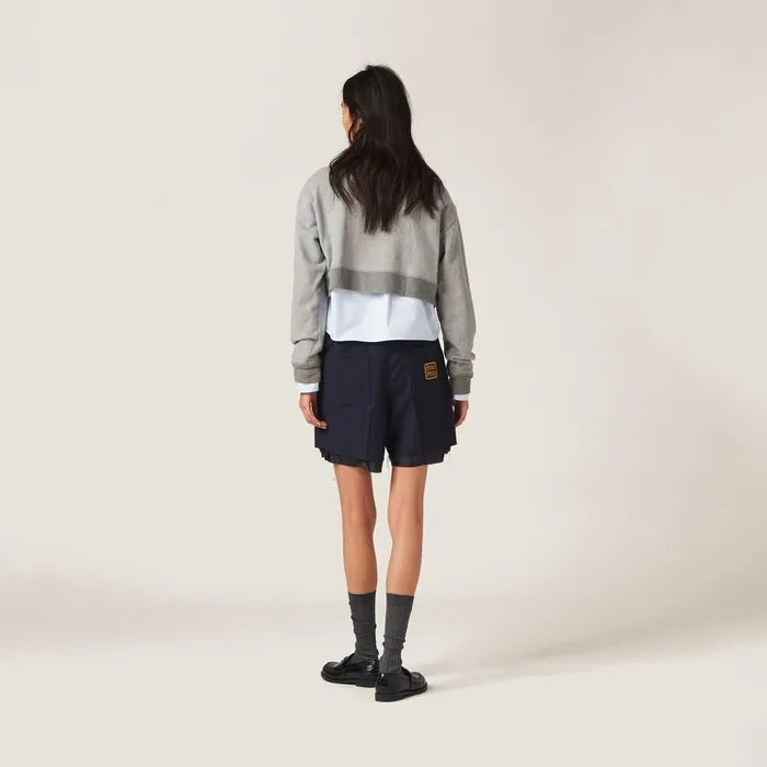 Women Pants And Shorts Miu Miu Batavia Bermudas Navy Women Pants And Shorts Miu Miu Batavia Bermudas Navy
