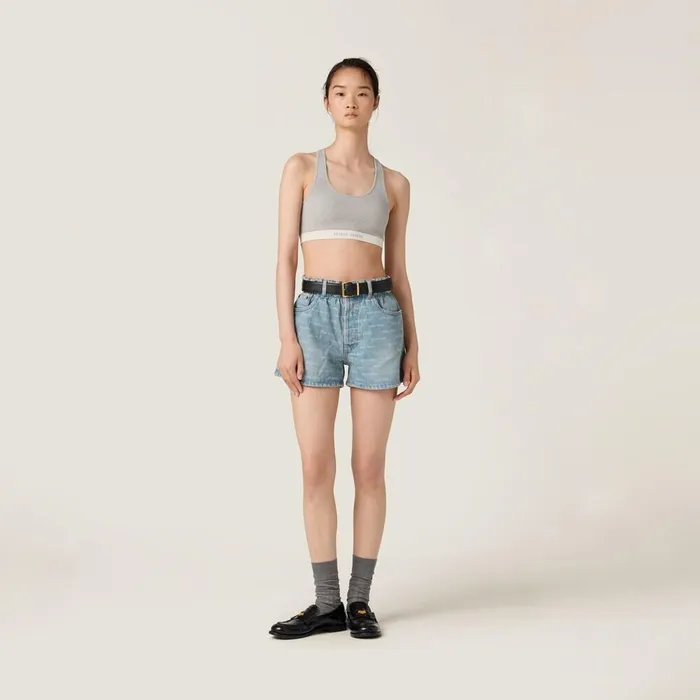 Women Pants And Shorts Miu Miu Denim Shorts Sapphire Blue Women Pants And Shorts Miu Miu Denim Shorts Sapphire Blue
