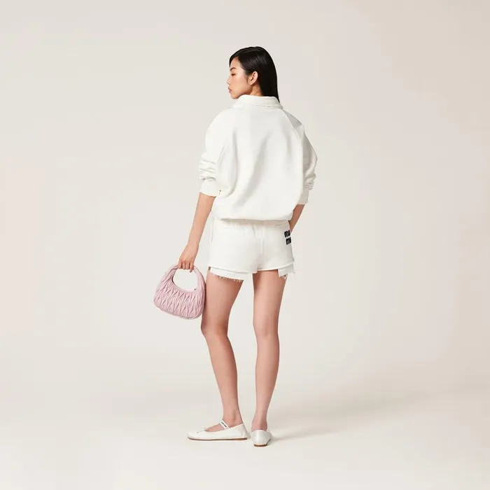 Women Pants And Shorts Miu Miu Embroidered Cotton Shorts White Women Pants And Shorts Miu Miu Embroidered Cotton Shorts White