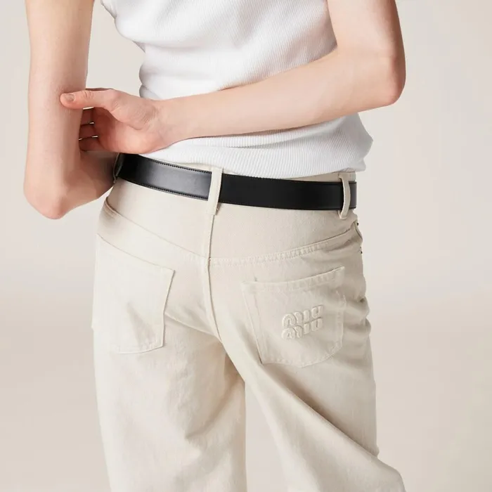 Women Pants And Shorts Miu Miu Fivepocket Ecru Denim Jeans Ecru Women Pants And Shorts Miu Miu Fivepocket Ecru Denim Jeans Ecru