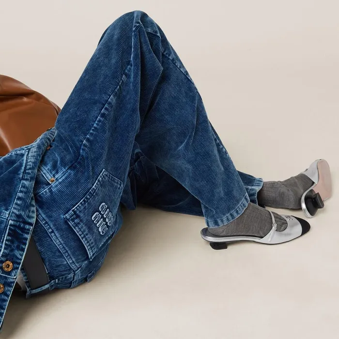 Women Pants And Shorts Miu Miu Washed Corduroy Pants Indigo Blue Women Pants And Shorts Miu Miu Washed Corduroy Pants Indigo Blue