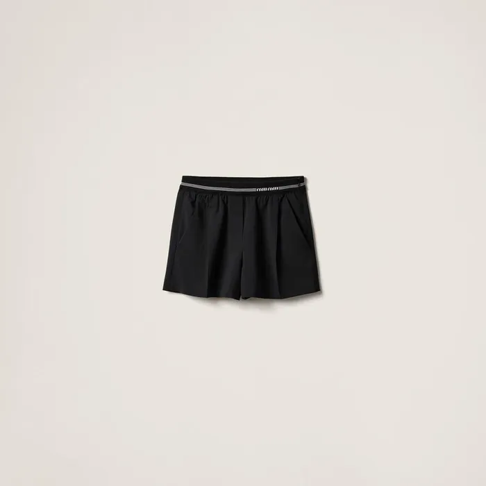 Women Pants And Shorts Miu Miu Wool Shorts Black