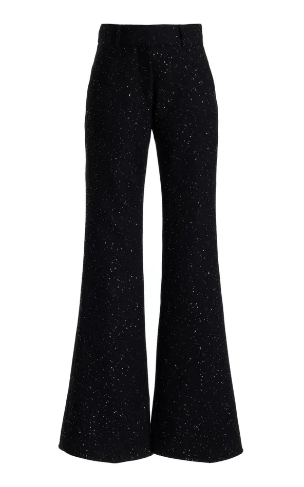 Women Pants Gabriela Hearst Allanon Sequin Pant In Black Virgin Wool