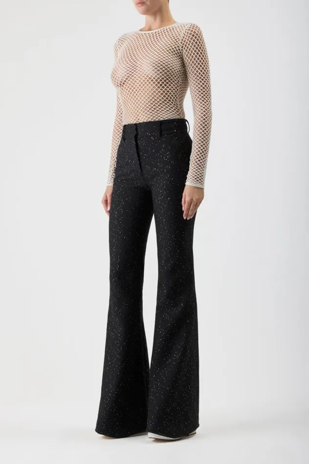 Women Pants Gabriela Hearst Allanon Sequin Pant In Black Virgin Wool
