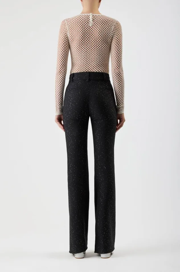 Women Pants Gabriela Hearst Allanon Sequin Pant In Black Virgin Wool