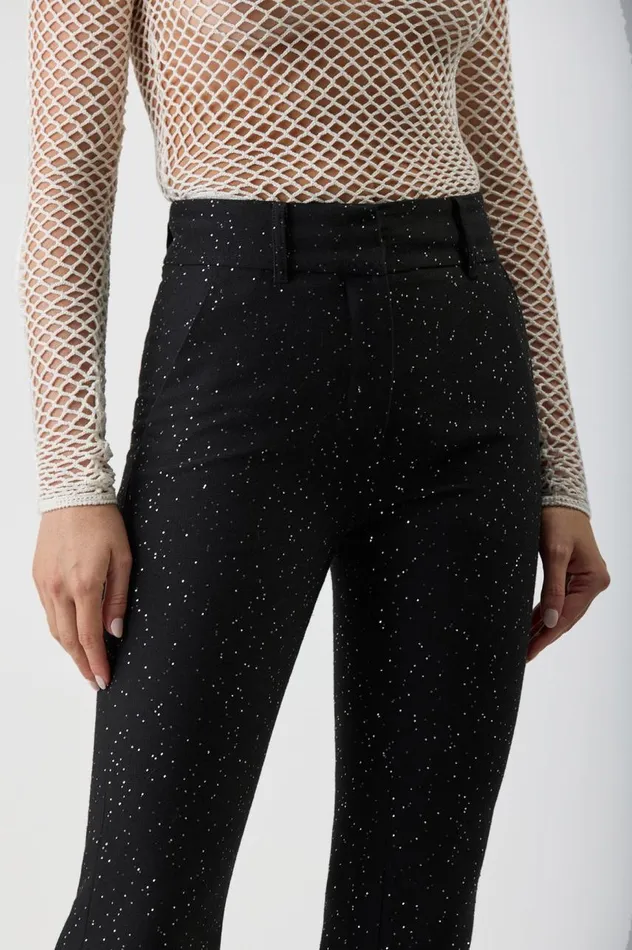 Women Pants Gabriela Hearst Allanon Sequin Pant In Black Virgin Wool