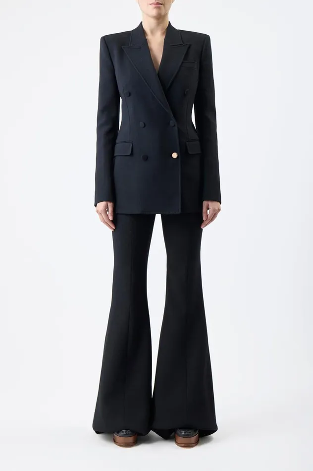 Women Pants Gabriela Hearst Desmond Pant In Black Virgin Wool Crepe
