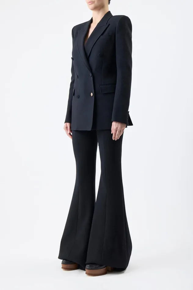 Women Pants Gabriela Hearst Desmond Pant In Black Virgin Wool Crepe