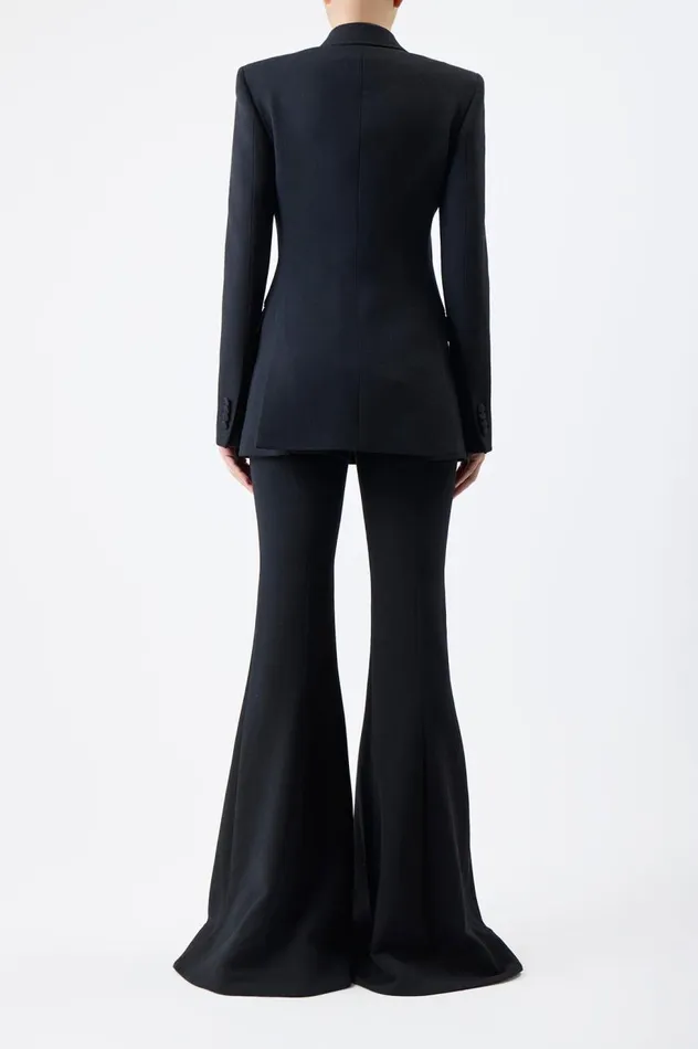 Women Pants Gabriela Hearst Desmond Pant In Black Virgin Wool Crepe