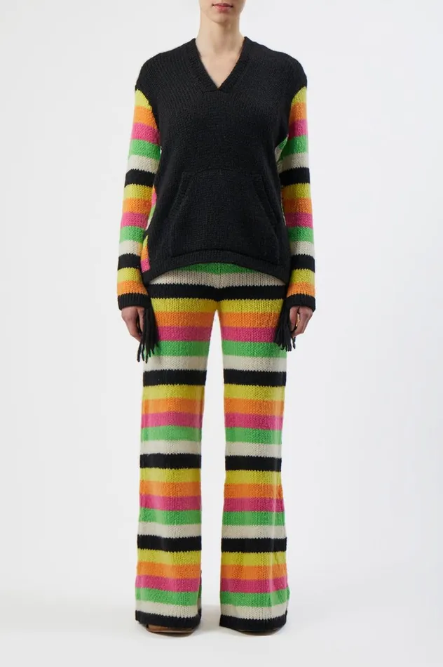 Women Pants Gabriela Hearst Liu Knit Pant In Multi Striped Cashmere