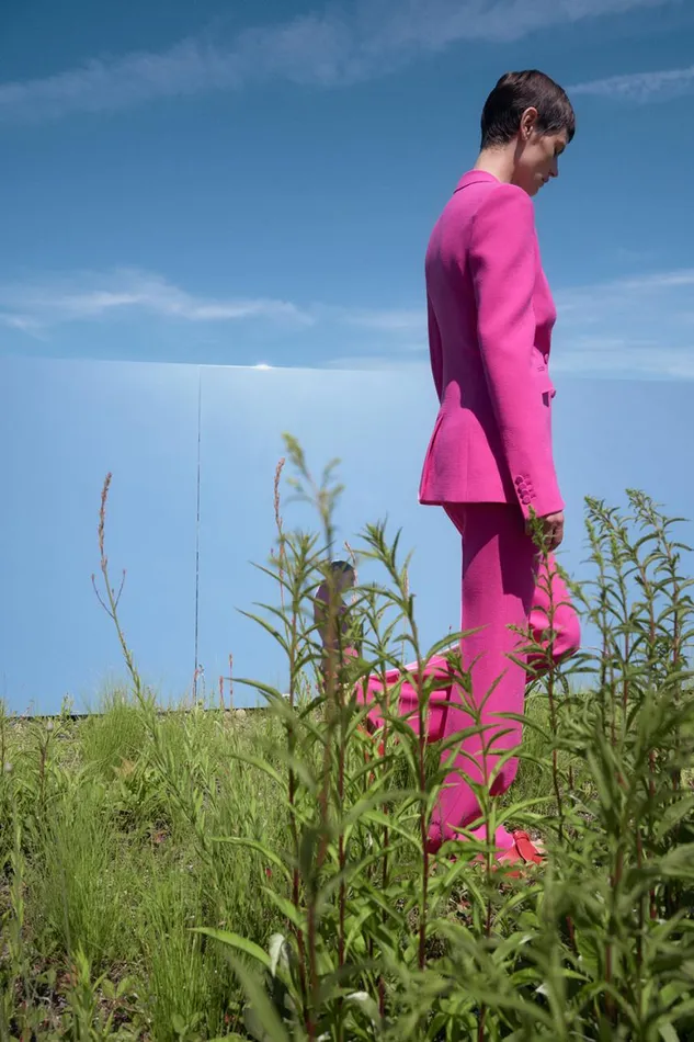 Women Pants Gabriela Hearst Vesta Pant In Fuchsia Virgin Wool Crepe