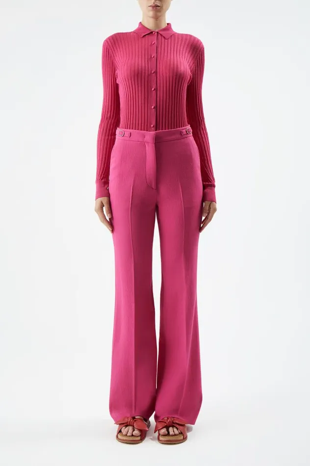 Women Pants Gabriela Hearst Vesta Pant In Fuchsia Virgin Wool Crepe