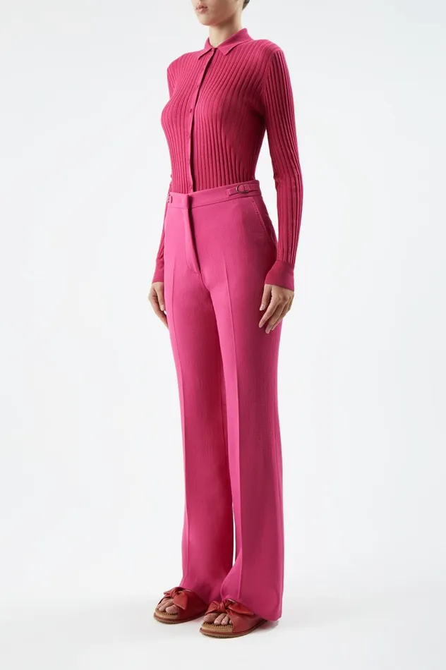 Women Pants Gabriela Hearst Vesta Pant In Fuchsia Virgin Wool Crepe