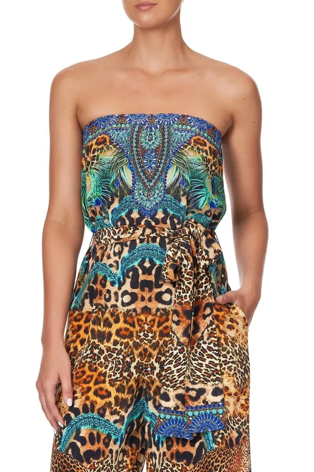 Women Party Dresses Camilla Tie Waist Strapless Jumpsuit Mother Xanadu