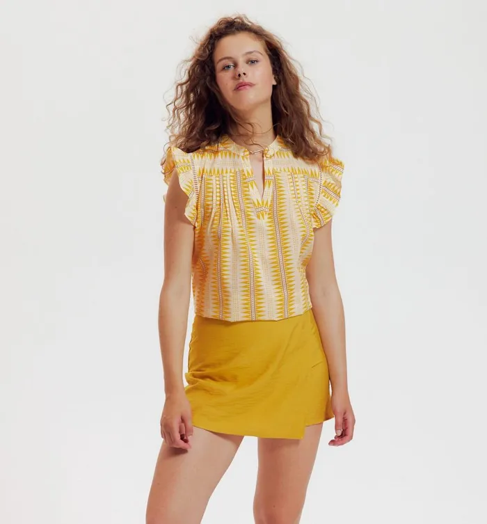 Women Patterned Cotton Blouse 8211 Multicolour Stripes Promod Shirts And Tunics