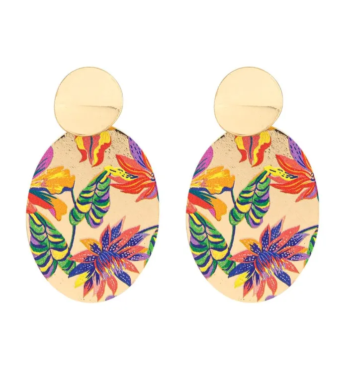 Women Patterned Earrings 8211 Gold Promod Jewellery