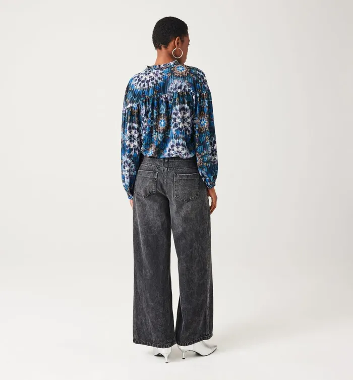 Women Patterned Shirt 8211 Navy Blue Print Promod Shirts And Tunics Women Patterned Shirt 8211 Navy Blue Print Promod Shirts And Tunics
