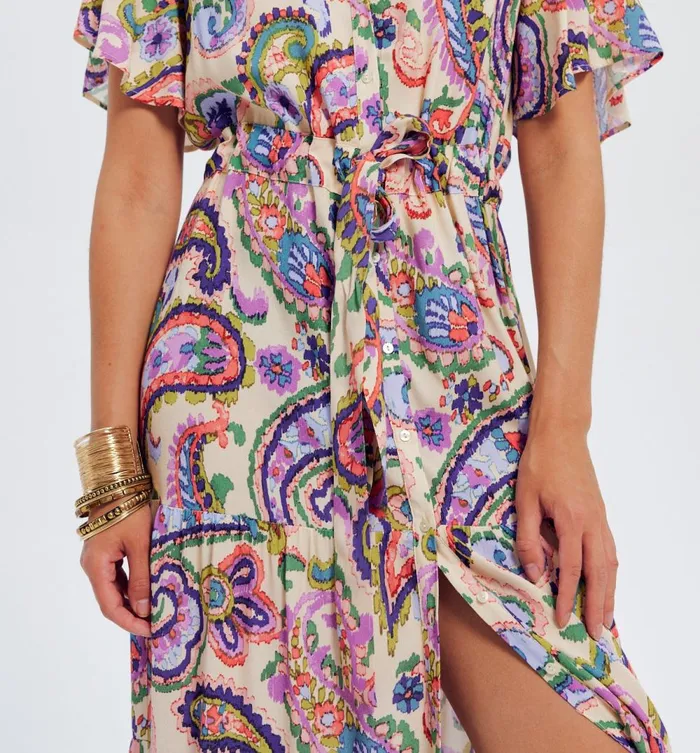 Women Patterned Shirtdress 8211 Ecru Print Promod Dresses Women Patterned Shirtdress 8211 Ecru Print Promod Dresses