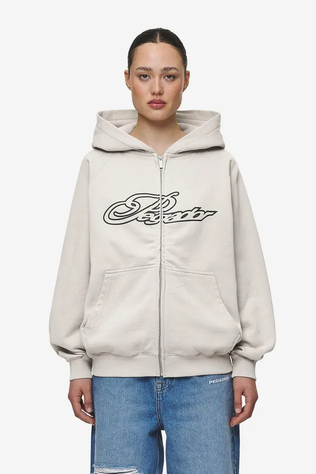 Women Pegador Hoodies Anna Oversized Sweat Jacket Washed Moon Grey