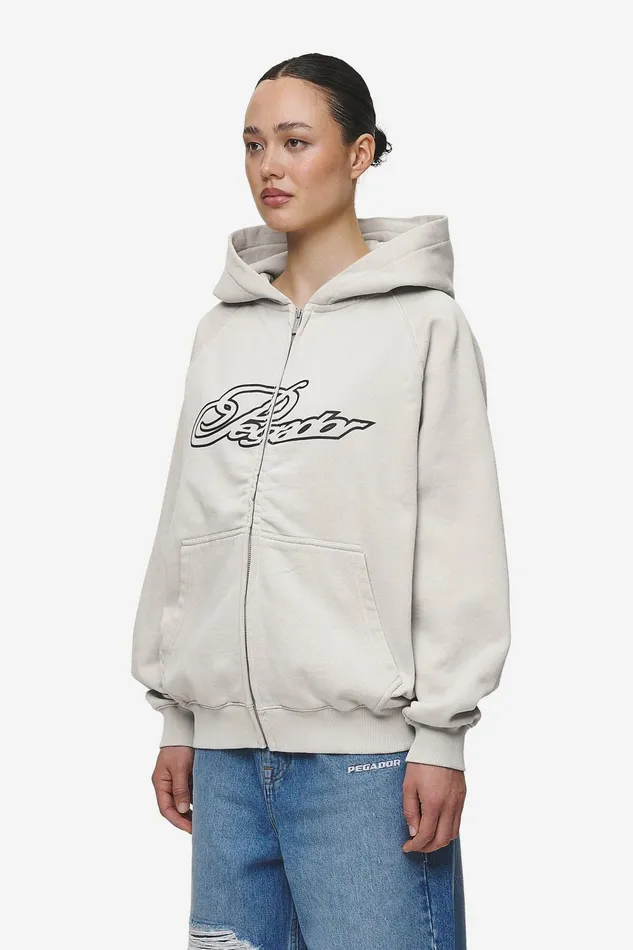 Women Pegador Hoodies Anna Oversized Sweat Jacket Washed Moon Grey Women Pegador Hoodies Anna Oversized Sweat Jacket Washed Moon Grey