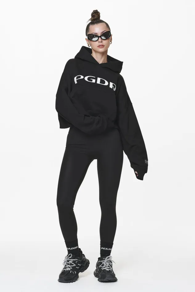Women Pegador Hoodies Troms Oversized Cropped Hoodie Black