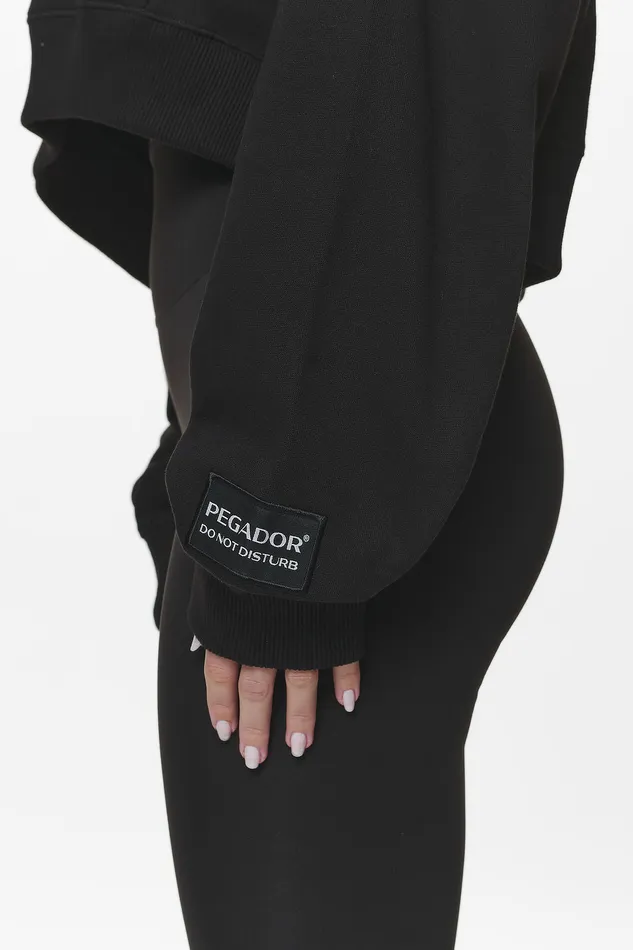 Women Pegador Hoodies Troms Oversized Cropped Hoodie Black