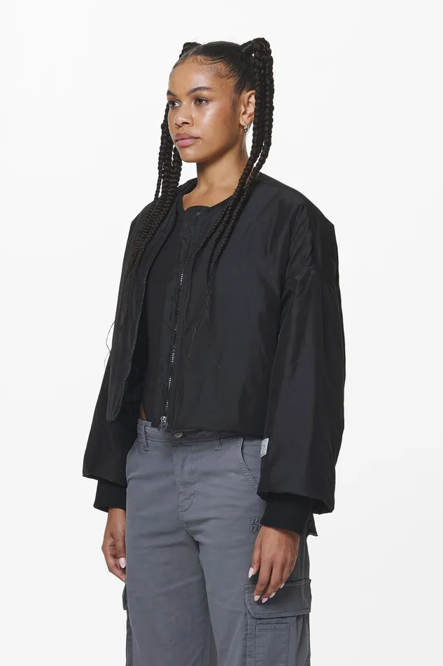 Women Pegador Jacken Floro Volume Puffer Bomber Jacket Black Women Pegador Jacken Floro Volume Puffer Bomber Jacket Black