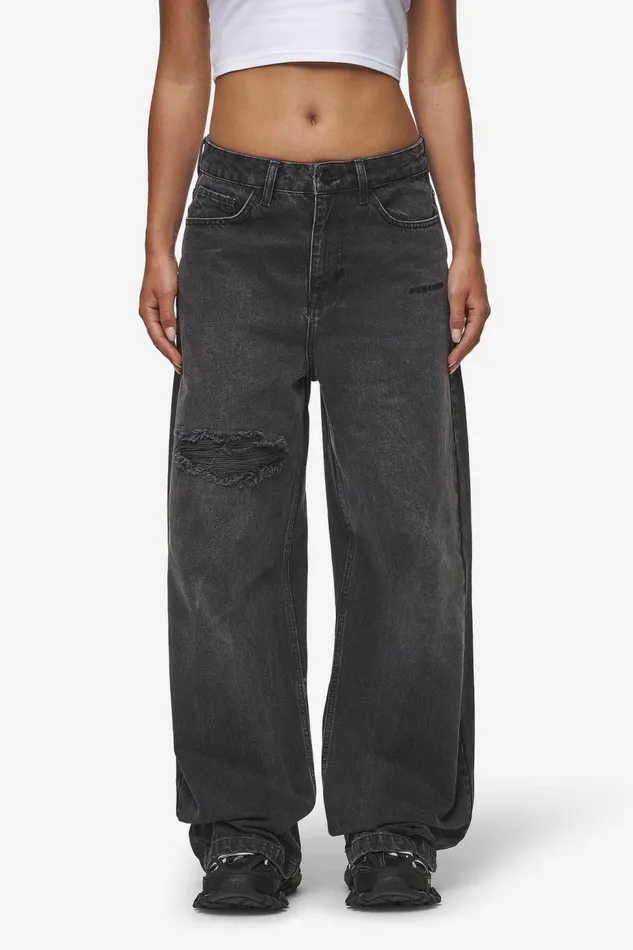 Women Pegador Jeans Mally Super Baggy Jeans Washed Deep Grey