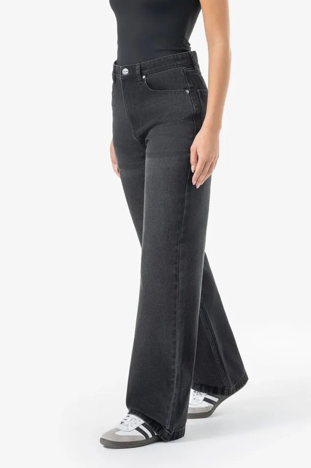 Women Pegador Jeans Naddy Wide Leg Jeans Washed Black Women Pegador Jeans Naddy Wide Leg Jeans Washed Black