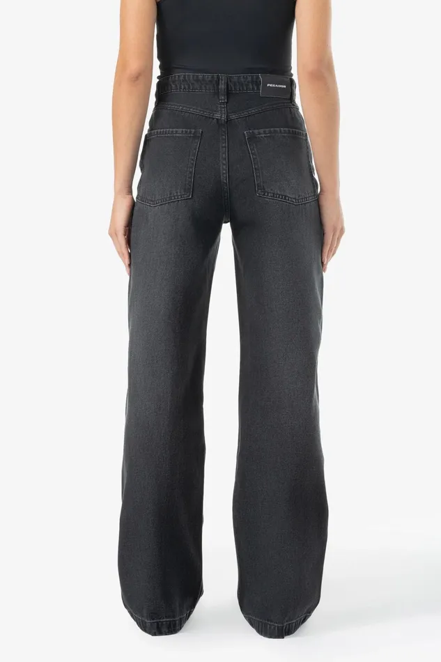 Women Pegador Jeans Naddy Wide Leg Jeans Washed Black Women Pegador Jeans Naddy Wide Leg Jeans Washed Black